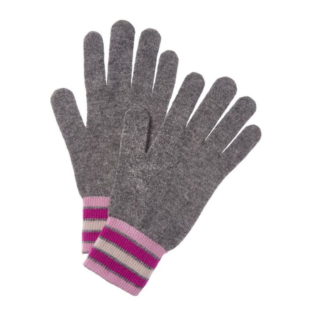Brodie Cashmere Apres Pom Cashmere Gloves, Grey